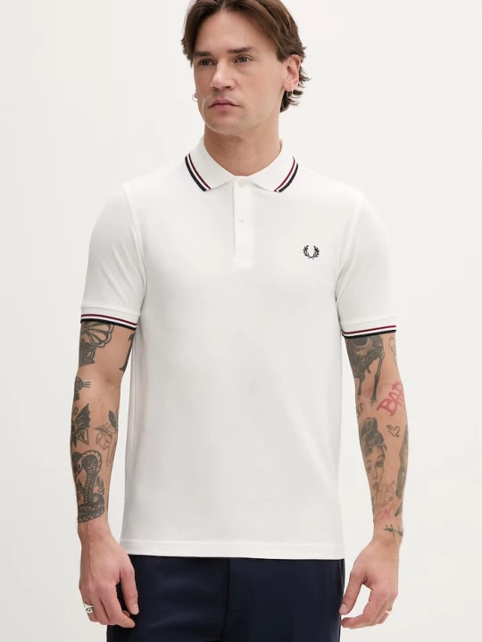 Zdjęcie produktu Fred Perry polo bawełniane Twin Tipped Shirt biały