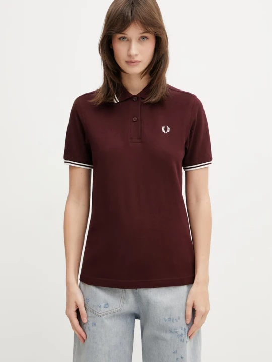 Zdjęcie produktu Fred Perry polo damskie bawełniane bordowy