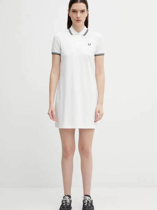 Zdjęcie produktu Fred Perry sukienka gładka bawełniana z elastanem