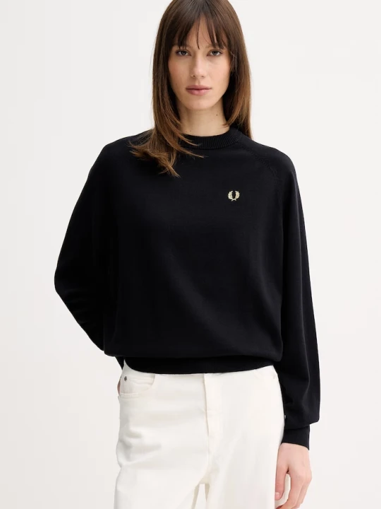 Zdjęcie produktu Fred Perry sweter bawełniany czarny