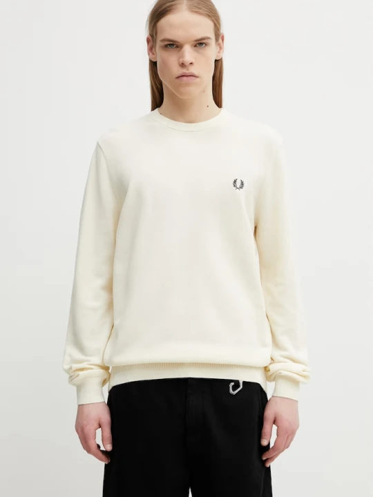 Zdjęcie produktu Fred Perry sweter bawełniany beżowy