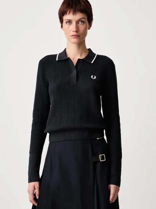 Zdjęcie produktu Fred Perry sweter damski bawełniany granatowy