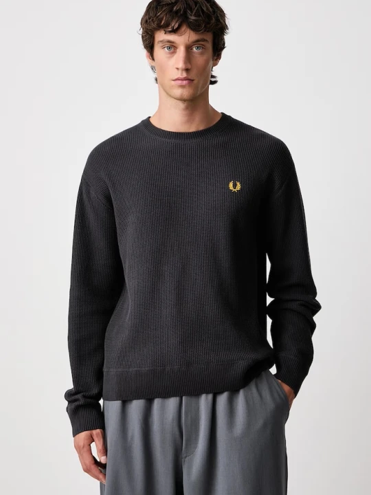 Zdjęcie produktu Fred Perry sweter męski bawełniany szary
