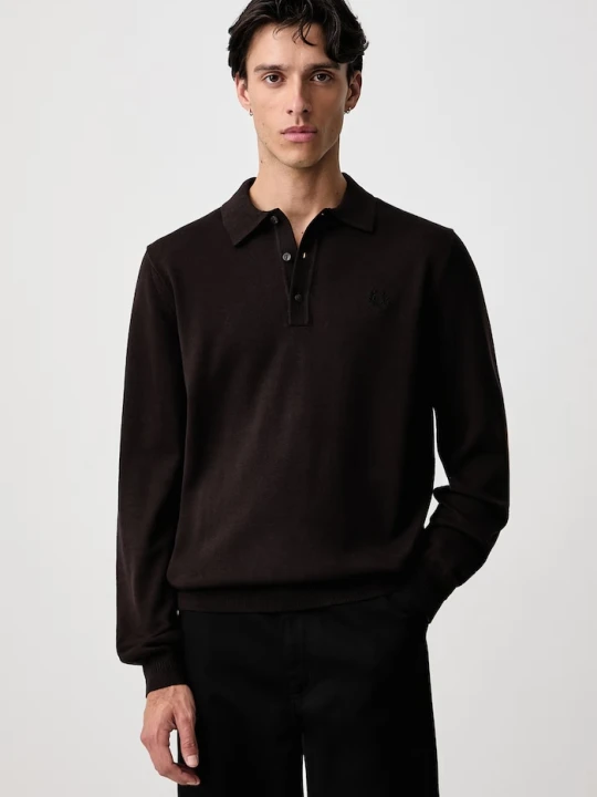 Zdjęcie produktu Fred Perry sweter męski z wełną brązowy