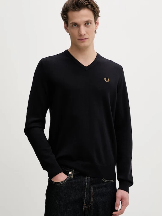 Zdjęcie produktu Fred Perry sweter wełniany granatowy