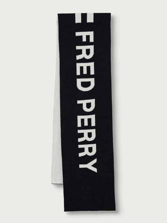 Zdjęcie produktu Fred Perry szalik z dodatkiem wełny granatowy