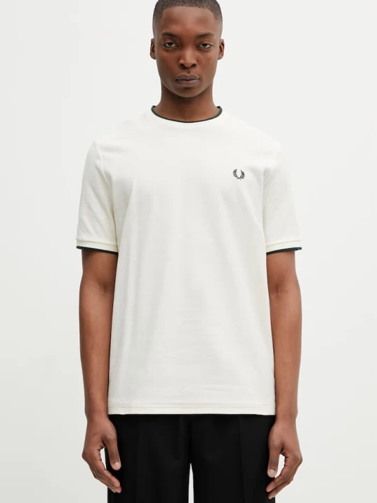 Zdjęcie produktu Fred Perry t-shirt bawełniany beżowy
