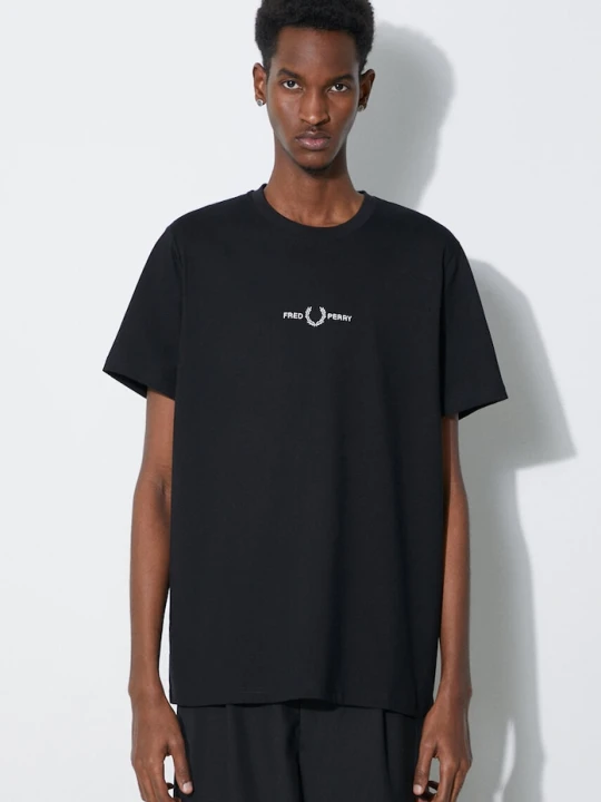 Zdjęcie produktu Fred Perry t-shirt bawełniany Embroidered T-Shirt czarny