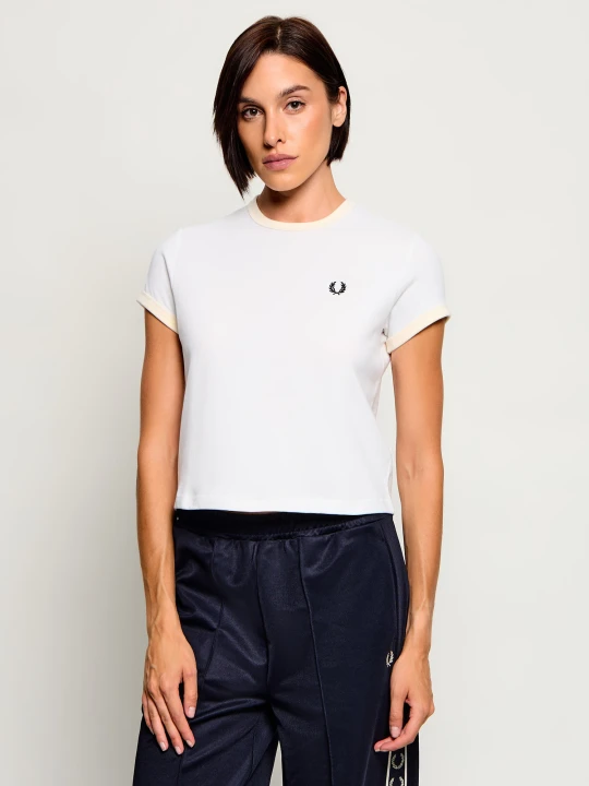 Zdjęcie produktu Fred Perry T-shirt Laurel Wreath | Cropped Fit biały