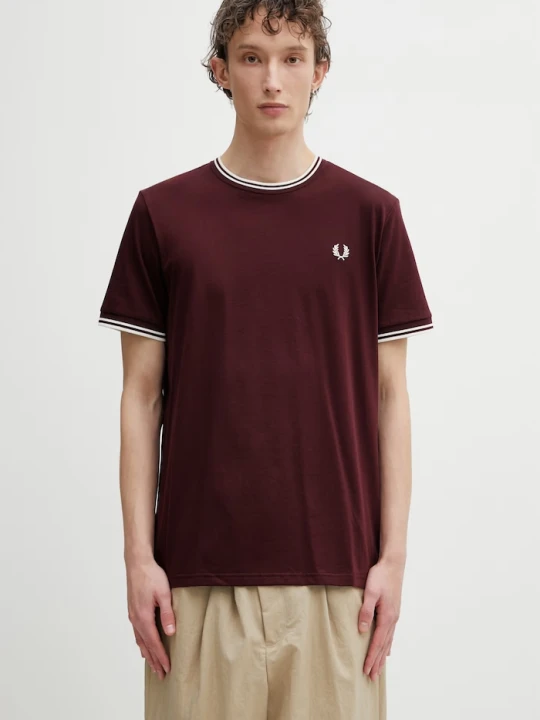 Zdjęcie produktu Fred Perry t-shirt męski bawełniany bordowy