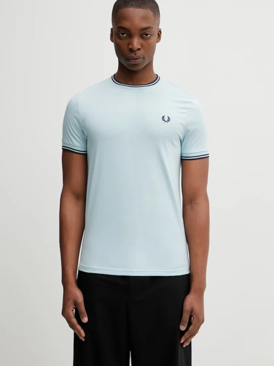 Zdjęcie produktu Fred Perry t-shirt męski bawełniany turkusowy