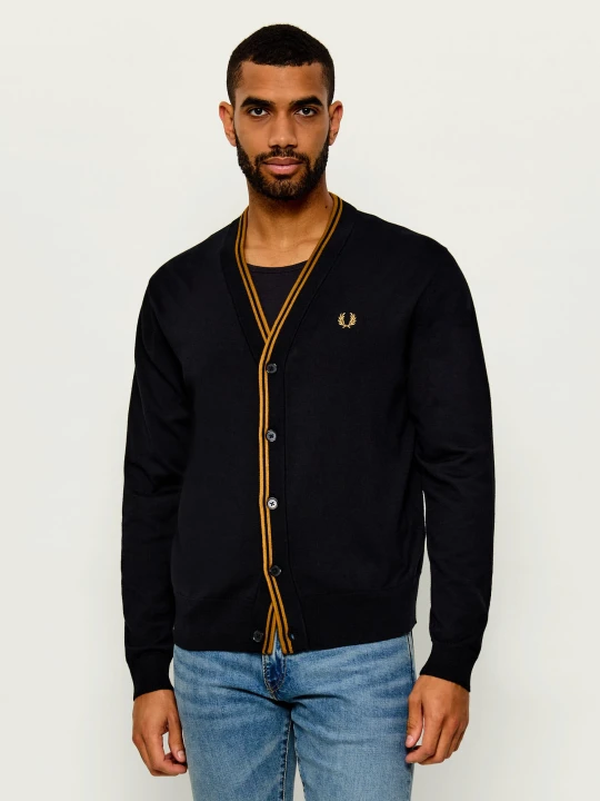 Zdjęcie produktu Fred Perry Wełniany kardigan | Regular Fit czarny