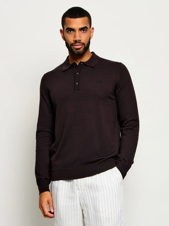 Zdjęcie produktu Fred Perry Wełniany sweter | Regular Fit brązowy