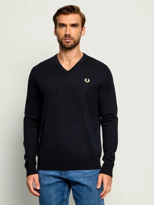 Zdjęcie produktu Fred Perry Wełniany sweter | Regular Fit czarny