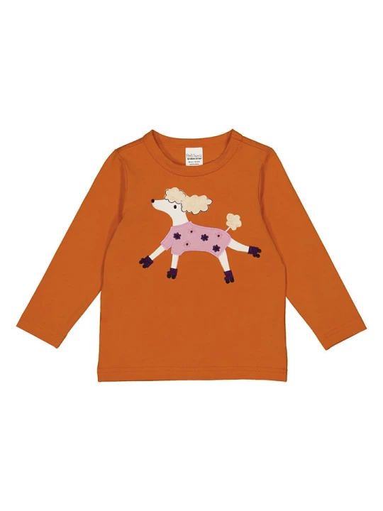 Zdjęcie produktu Fred´s World by GREEN COTTON Koszulka "Hello poodle" w kolorze pomarańczowym rozmiar: 92 Fred's World By GREEN COTTON