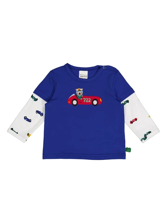 Zdjęcie produktu Fred´s World by GREEN COTTON Koszulka "Motor layer" w kolorze niebiesko-białym rozmiar: 80 Fred's World By GREEN COTTON