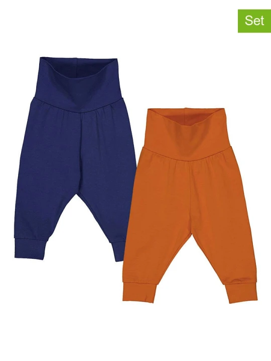 Zdjęcie produktu Fred´s World by GREEN COTTON Spodnie dresowe (2 pary) "Alfa" w kolorze pomarańczowym i granatowym rozmiar: 92 Fred's World By GREEN COTTON