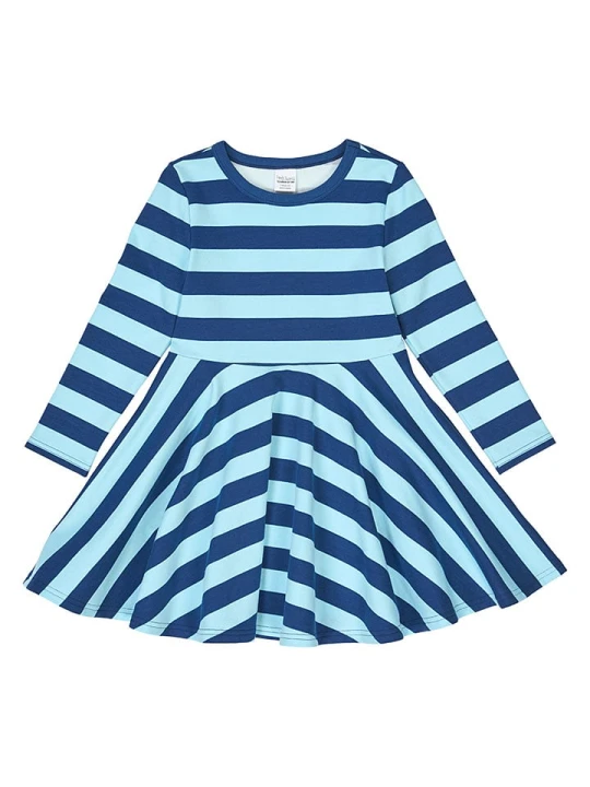 Zdjęcie produktu Fred´s World by GREEN COTTON Sukienka "Stripe" w kolorze błękitno-granatowym rozmiar: 134 Fred's World By GREEN COTTON