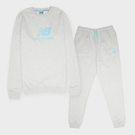 Zdjęcie produktu French Terry Stacked Logo Crew & Jog Set New Balance szary