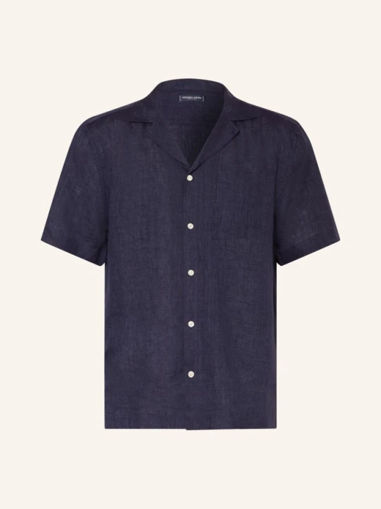 Zdjęcie produktu Frescobol Carioca Wzorzysta Koszula Angelo O Kroju Extra Slim Fit, Wykonana Z Lnu blau GRANATOWY