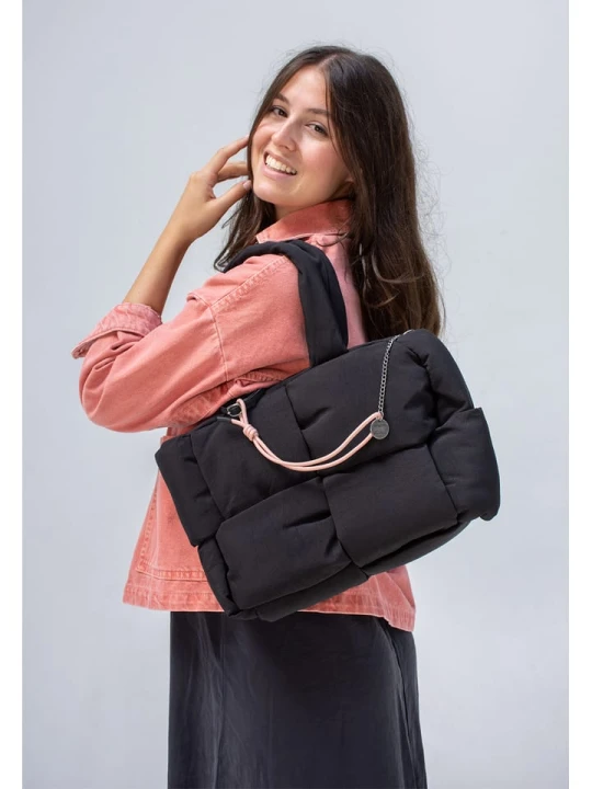 Zdjęcie produktu Fritzi aus Preußen Skórzany shopper bag "Limited Puffed" w kolorze czarnym - 41 x 27 x 17 cm rozmiar: onesize