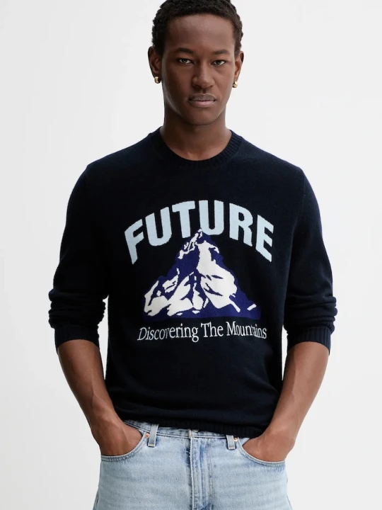 Zdjęcie produktu FROM FUTURE sweter kaszmirowy granatowy