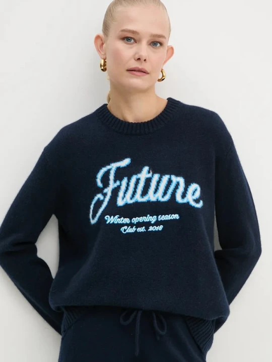 Zdjęcie produktu FROM FUTURE sweter kaszmirowy granatowy