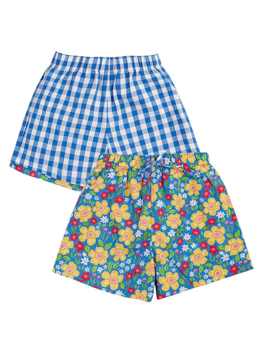 Zdjęcie produktu Frugi Dwustronne szorty "Raina" w kolorze niebieskim ze wzorem rozmiar: 116/122