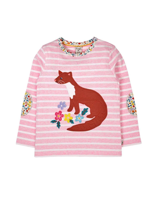 Zdjęcie produktu Frugi Koszulka "Archer" w kolorze jasnoróżowo-białym rozmiar: 98/104