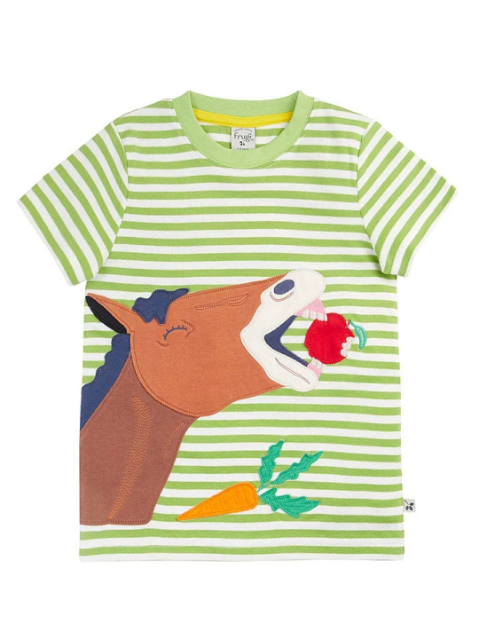Zdjęcie produktu Frugi Koszulka w kolorze jasnozielono-biało-brązowym rozmiar: 98/104