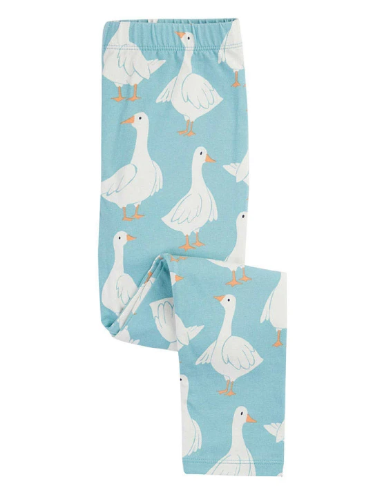 Zdjęcie produktu Frugi Legginsy "Libby" w kolorze błękitno-białym rozmiar: 122/128