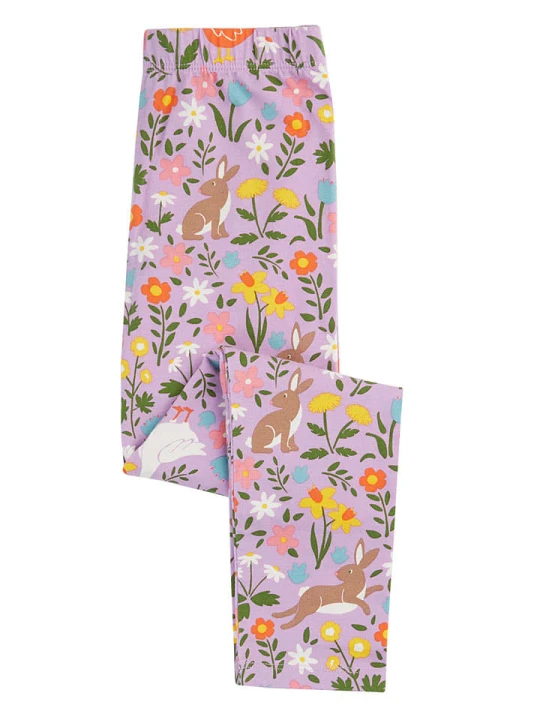 Zdjęcie produktu Frugi Legginsy "Libby" w kolorze jasnoróżowym ze wzorem rozmiar: 116 / 122