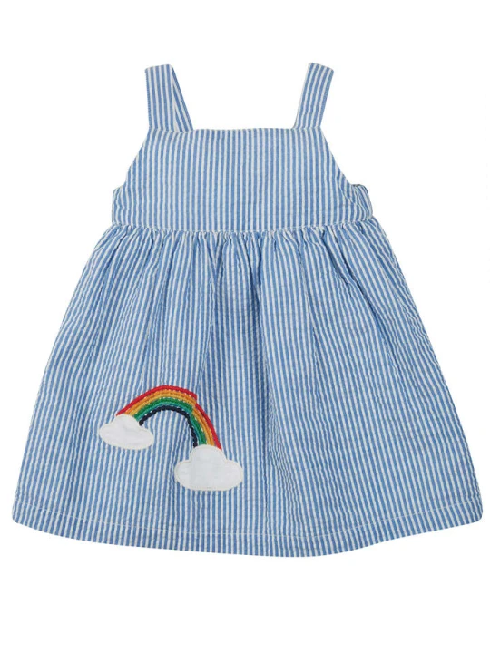 Zdjęcie produktu Frugi Sukienka "Alma" w kolorze błękitno-białym rozmiar: 104/110