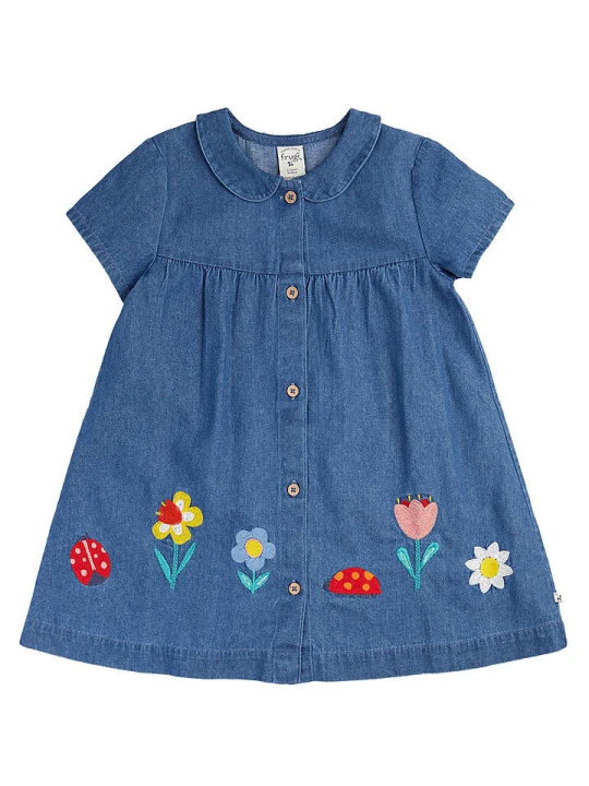 Zdjęcie produktu Frugi Sukienka dżinsowa "Rosemary" w kolorze niebieskim rozmiar: 98/104