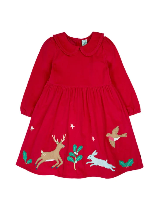 Zdjęcie produktu Frugi Sukienka "Peony" w kolorze czerwonym rozmiar: 134/140