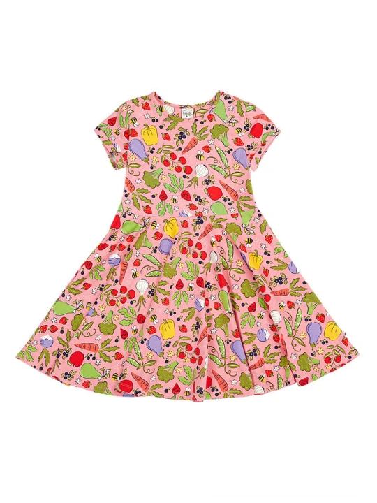 Zdjęcie produktu Frugi Sukienka "Spring" w kolorze jasnoróżowym ze wzorem rozmiar: 134/140
