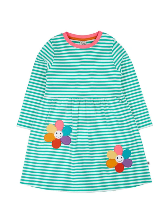 Zdjęcie produktu Frugi Sukienka "Tammy" w kolorze zielono-białym rozmiar: 92/98