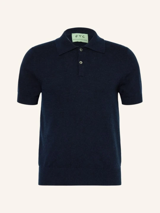 Zdjęcie produktu Ftc Cashmere Dzianinowa Koszulka Polo blau GRANATOWY