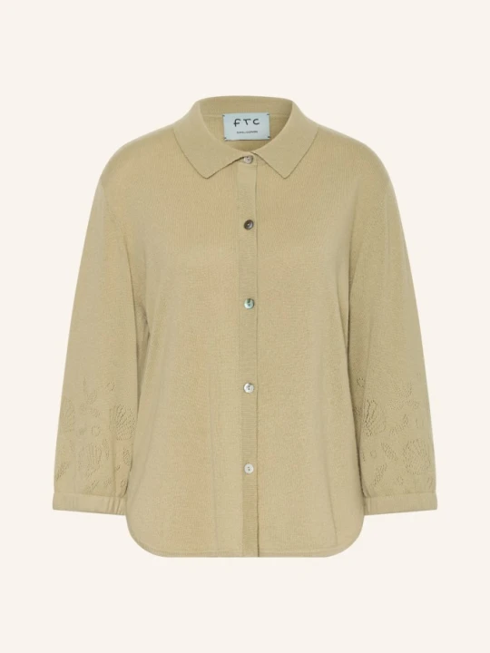Zdjęcie produktu Ftc Cashmere Kardigan Z Kaszmiru Z Rękawami 3/4 gruen OLIWKOWY