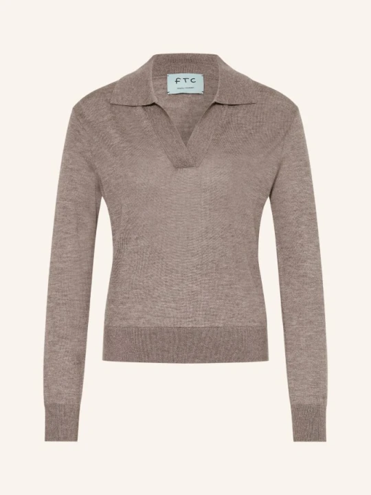 Zdjęcie produktu Ftc Cashmere Koszulka Polo Z Dzianiny Z Kaszmirem beige