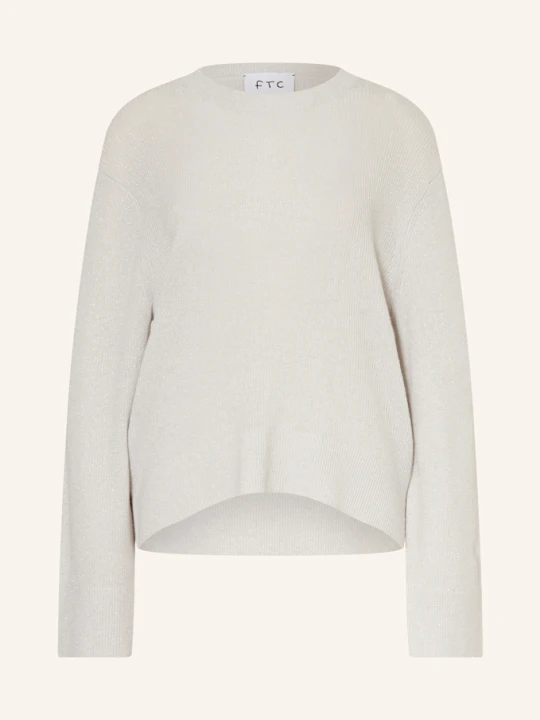 Zdjęcie produktu Ftc Cashmere Sweter Z Kaszmiru Z Błyszczącą Przędzą grau JASNOCZARY