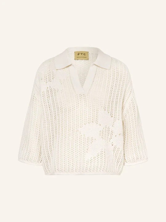Zdjęcie produktu Ftc Cashmere Sweter Z Kaszmiru Z Rękawami 3/4 weiss ECRU