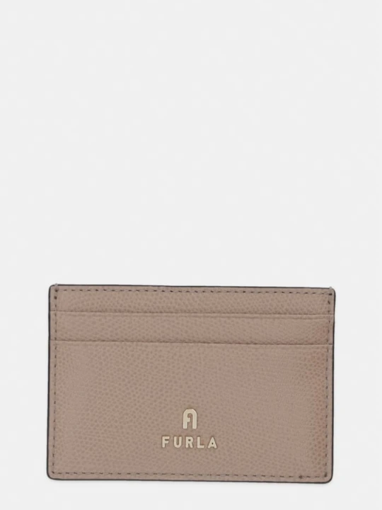 Zdjęcie produktu Furla etui na karty damskie skórzane beżowy