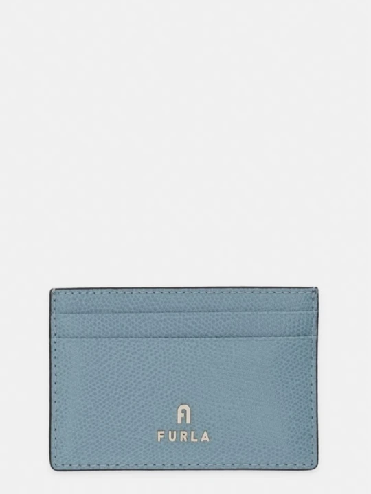 Zdjęcie produktu Furla etui na karty damskie skórzane turkusowy