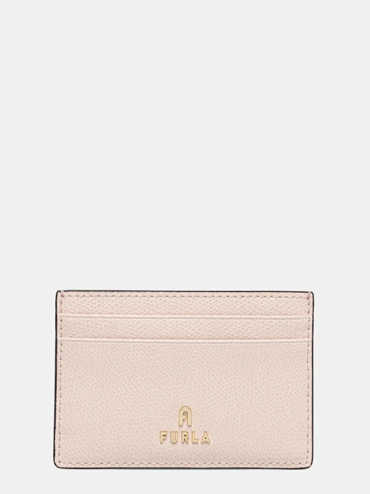 Zdjęcie produktu Furla etui na karty skórzane różowy