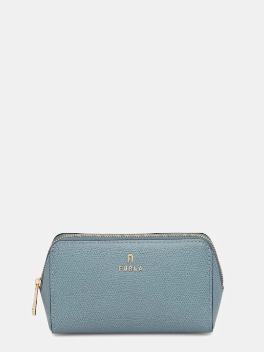 Zdjęcie produktu Furla kosmetyczka damska skórzana turkusowy