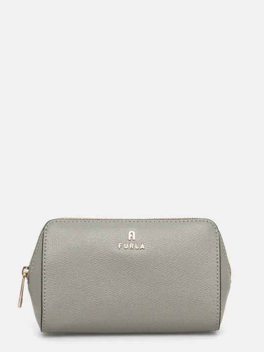 Zdjęcie produktu Furla kosmetyczka skórzana szary