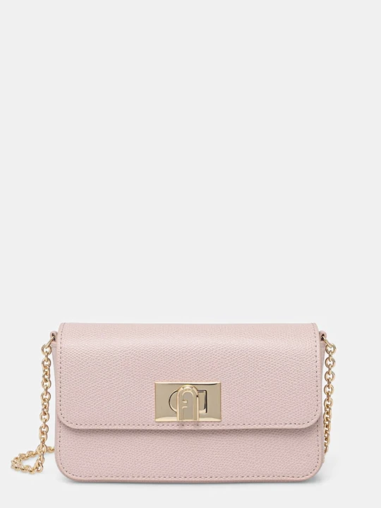 Zdjęcie produktu Furla listonoszka damska skórzana 1927 Mini Crossbody różowy
