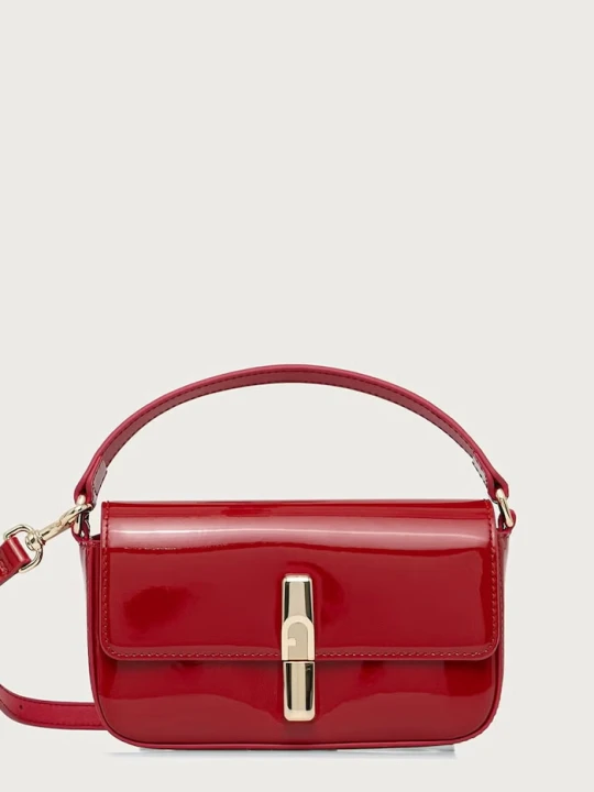 Zdjęcie produktu Furla listonoszka damska skórzana Iride Micro czerwony