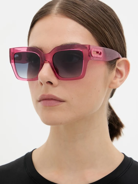 Zdjęcie produktu Furla okulary przeciwsłoneczne kocie oczy damskie różowy